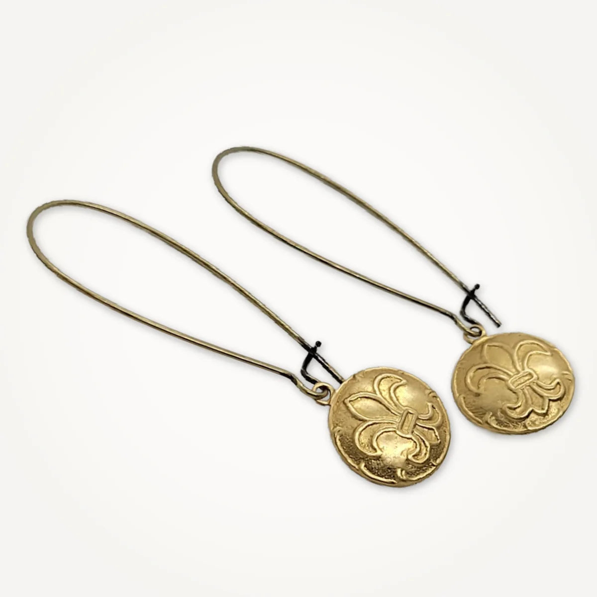 Fleur de Lis Button Earrings for Women - Elegant French Inspired Stud Earrings - Perfect for Gifts, Weddings, and Everyday Wear