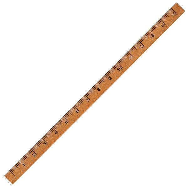 E+M Premium Wooden 15cm Ruler with Inch & Metric Measurements - Perfect for School, Office, Crafting & DIY Projects