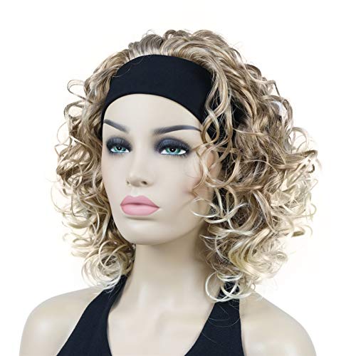 Curly Mixed Blonde 12 Headband Wig - Natural Looking Synthetic Hairpiece for Women | Perfect for Cosplay, Daily Wear & Costume Parties