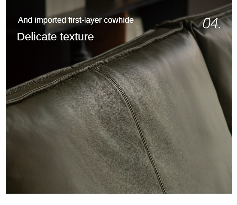 Premium Black Walnut Solid Wood Leather Sofa - Handcrafted Luxury Sofa for Living Room, Office & Lounge - Durable & Stylish Modern Furniture for Home Decor