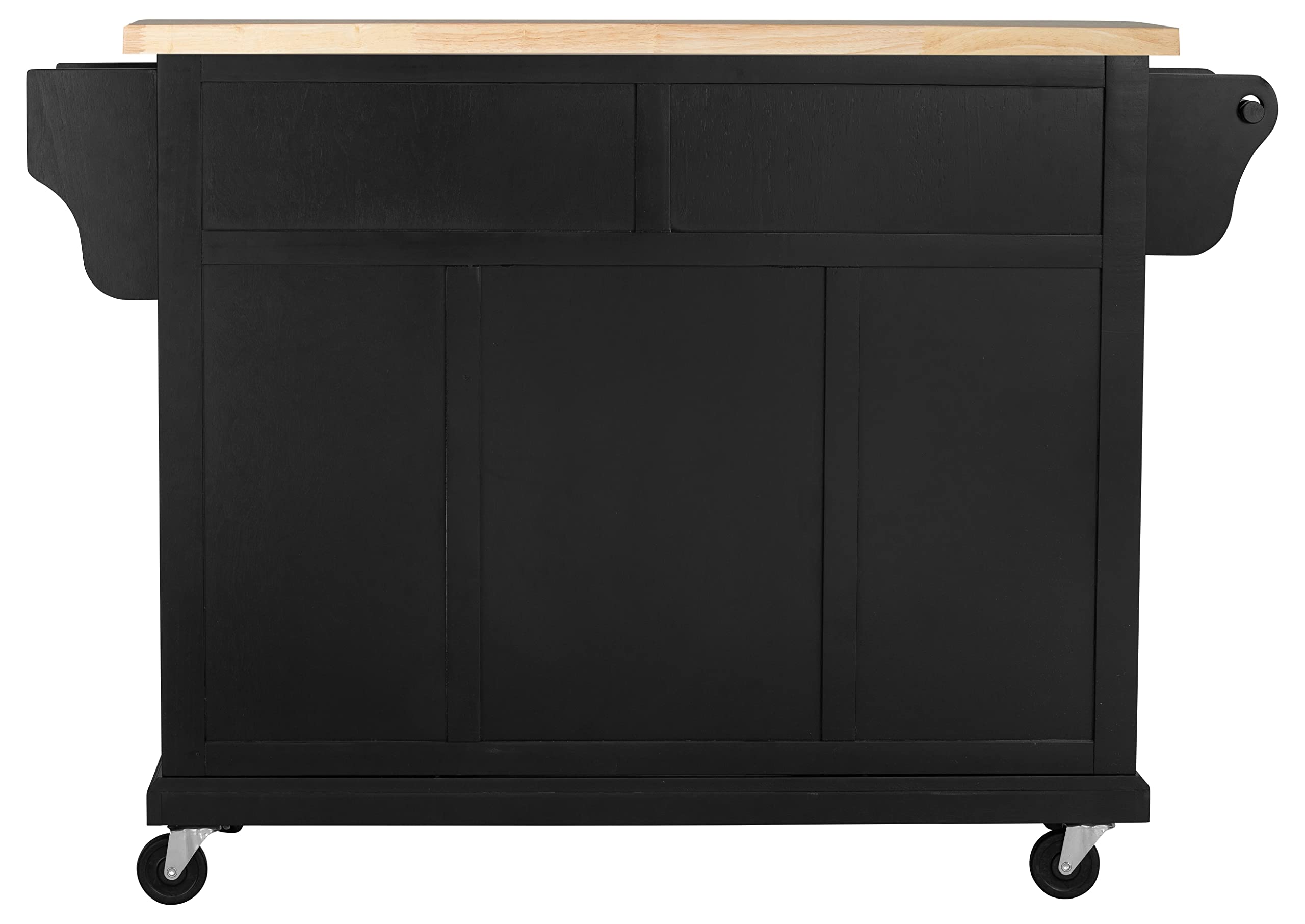 Glenwillow Home Kitchen Cart in Antique Black with Wood Top - Rolling Island Cart with Storage Shelf for Small Spaces, Perfect for Kitchen, Dining Room or Office Organization