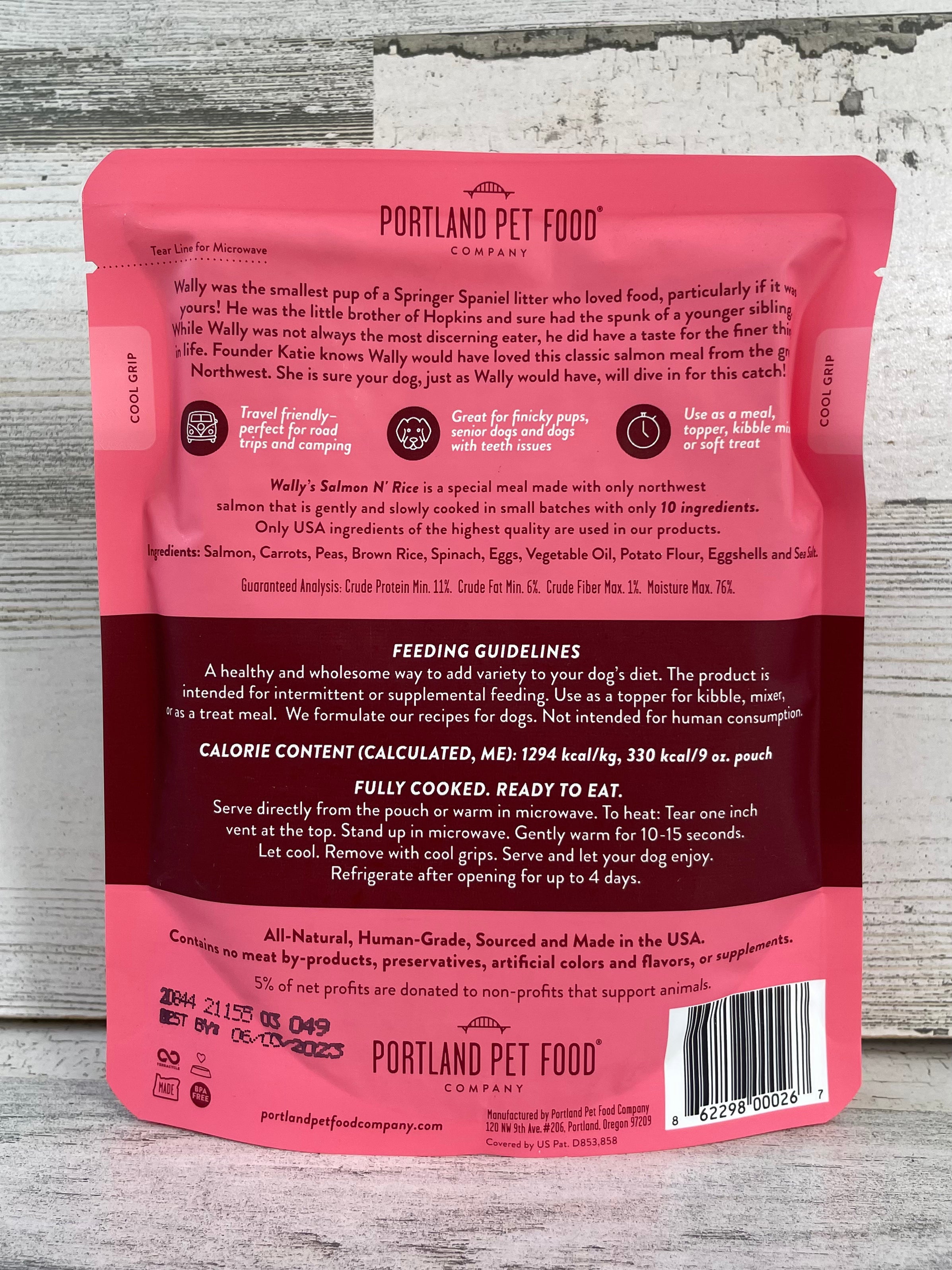Premium Wally's Salmon & Rice Dog Food - Grain-Free, High-Protein Dry Kibble for Adult Dogs - Made in USA | Perfect for Active Pets & Sensitive Stomachs