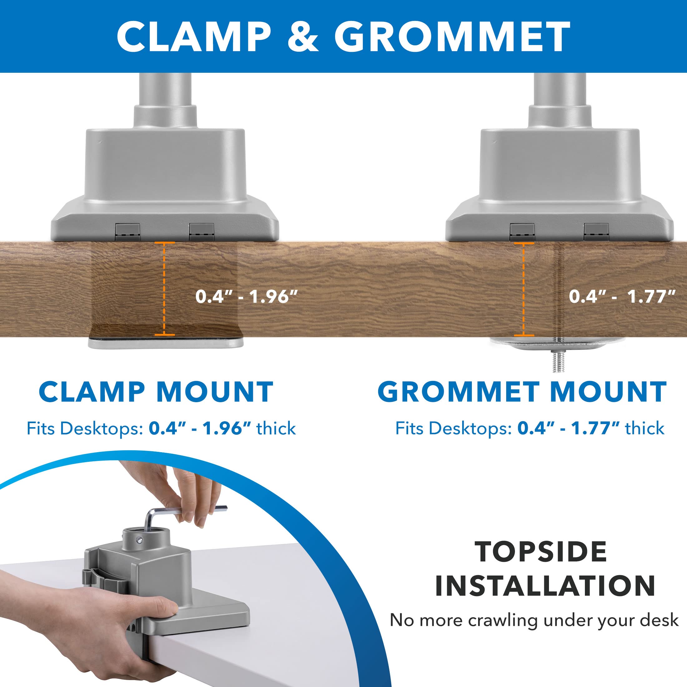 Mount-It! Dual Monitor Stand for 2 Screens - Adjustable Gas Spring Desk Mount with VESA 75/100 Compatibility, Fits 32