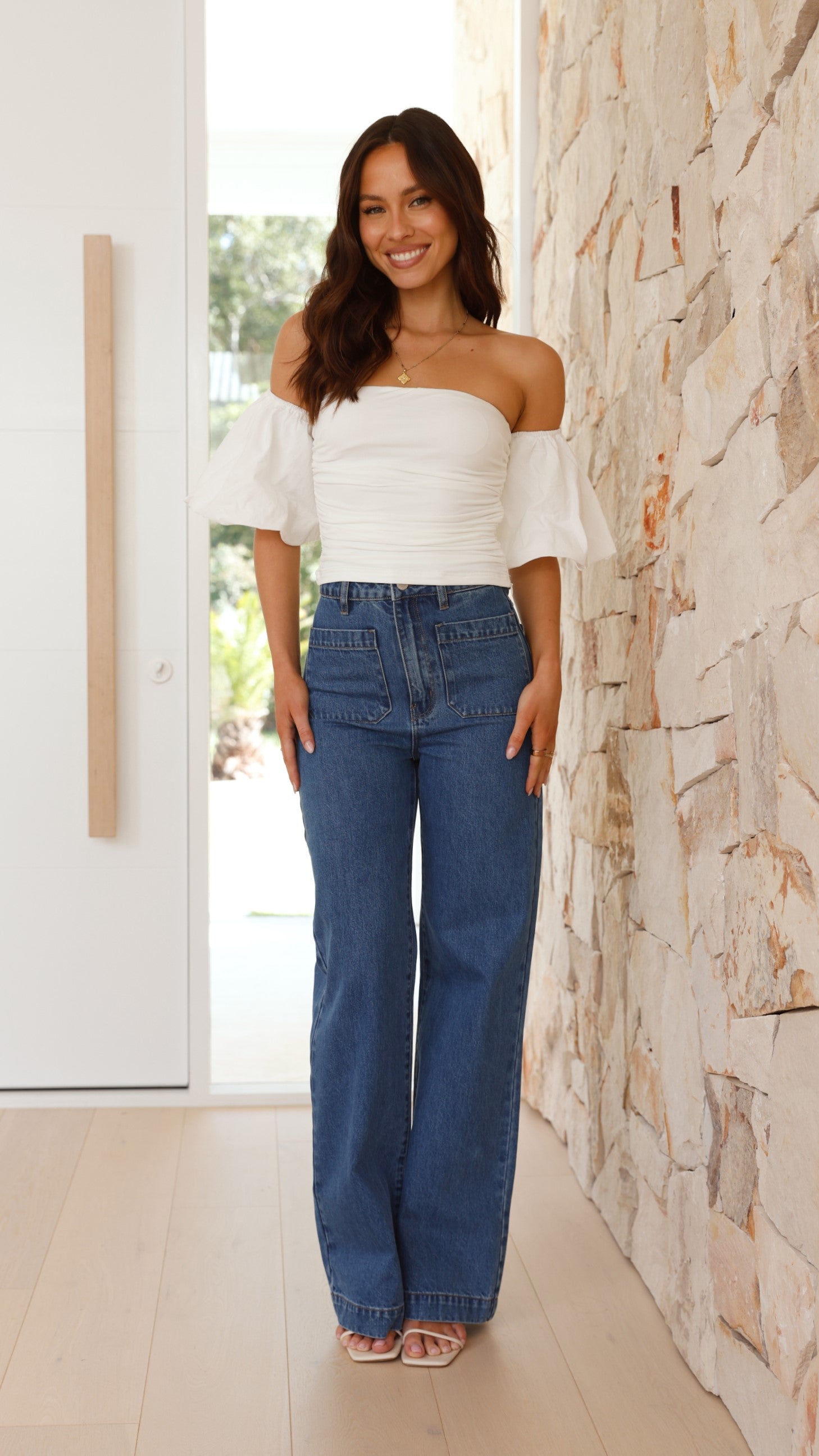 Florence Crop Top for Women - Stylish White Short Sleeve Shirt | Perfect for Summer, Beach, and Casual Outfits