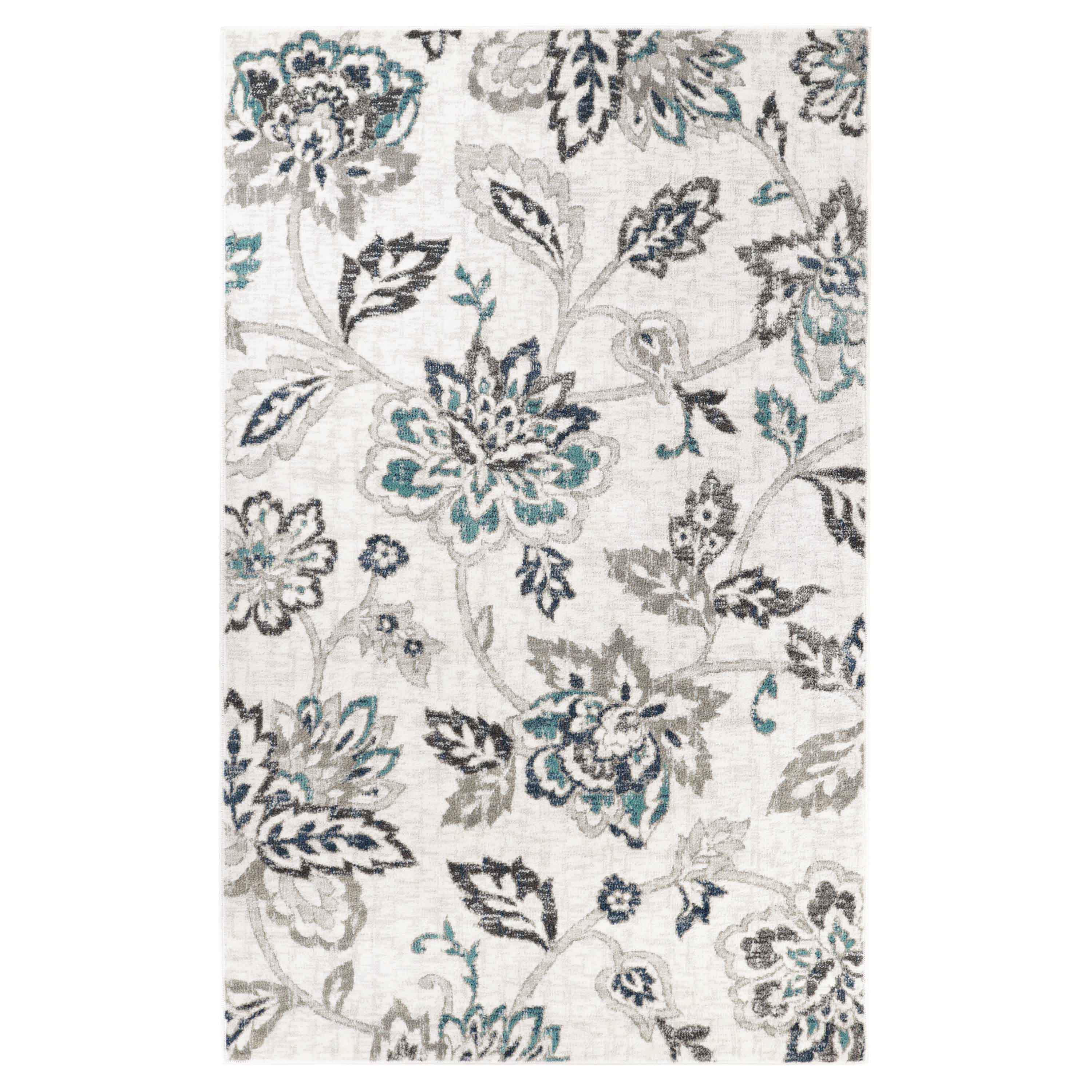 Jacobean Floral Modern Farmhouse Indoor Area Rugs & Runner Rugs - Soft Non-Slip Living Room Bedroom Decor for Cozy Home