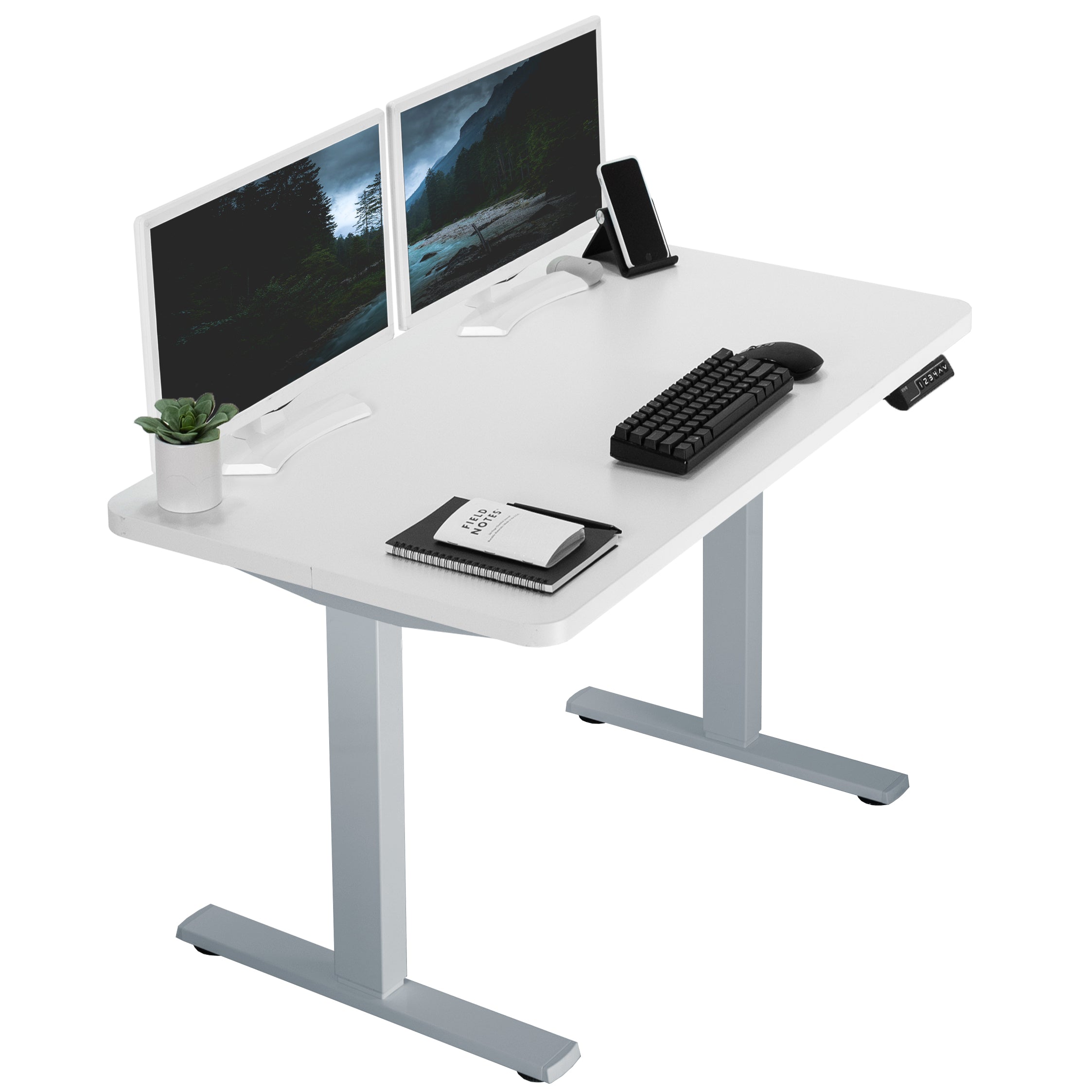 1B Solid Top Series Single Motor Electric Standing Desk with Push Button Memory Controller - Perfect for Home Office, Gaming & Workspace Ergonomics