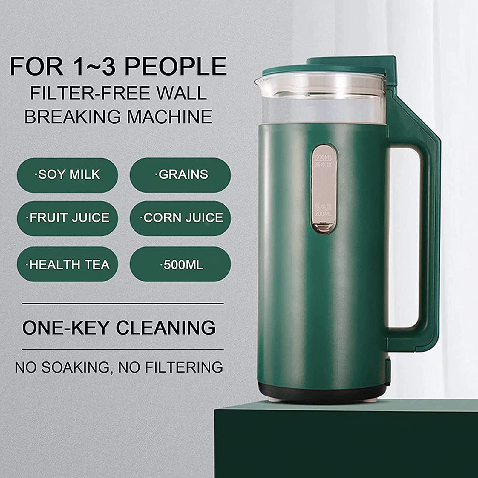 Mini Soybean Milk Maker - Multifunction Automatic Soy Milk Machine for Home, Quiet Heating Grain Rice Paste & Fruit Juice Cooking - Perfect for Breakfast, Healthy Snacks & Family Drinks