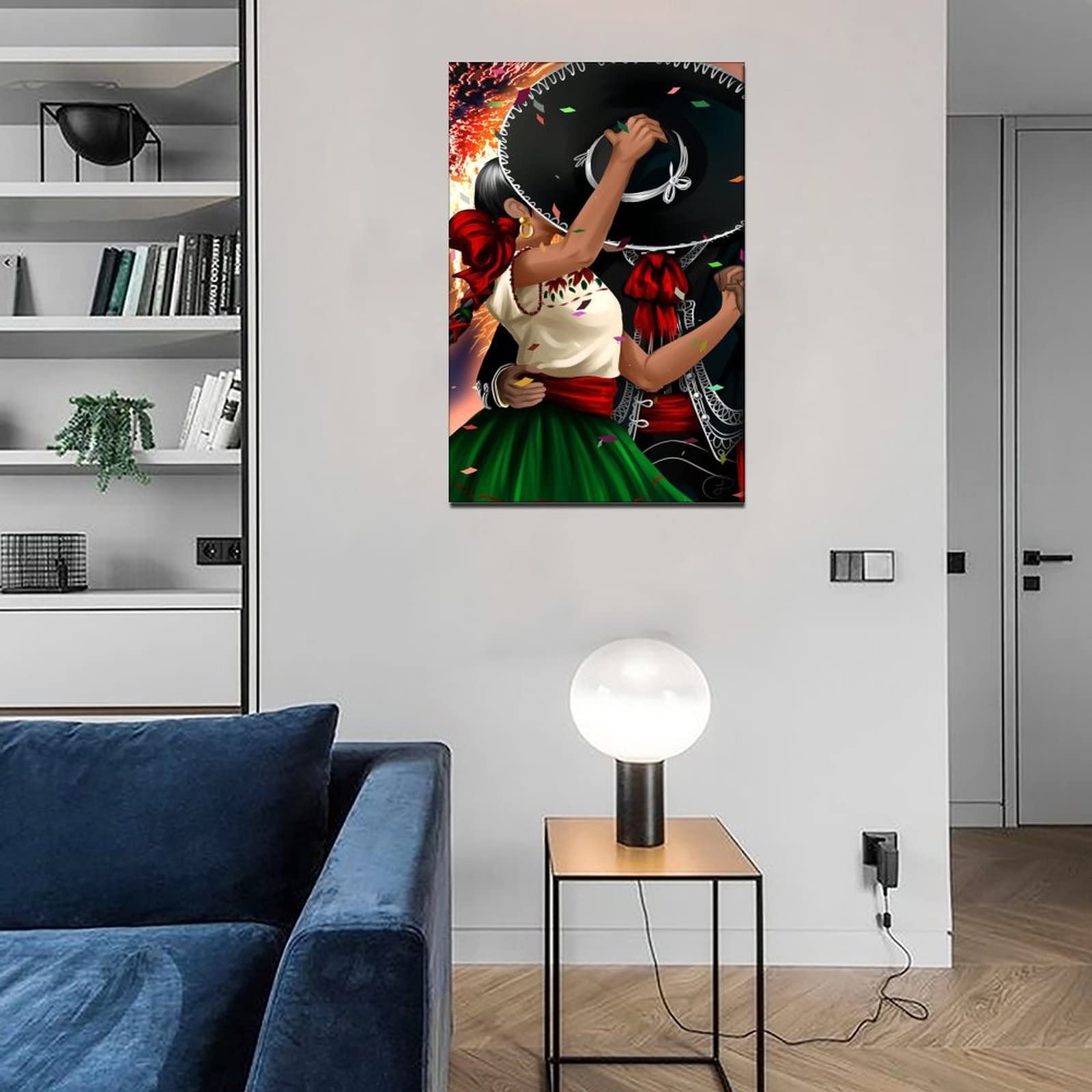 Mexican Dance Poster - Vibrant Cultural Wall Art 16x24inch (40x60cm) Framed Decor for Bedroom, Living Room, Bathroom, Office & Dorm - Perfect for Home, Studio, Restaurant & Party Decoration