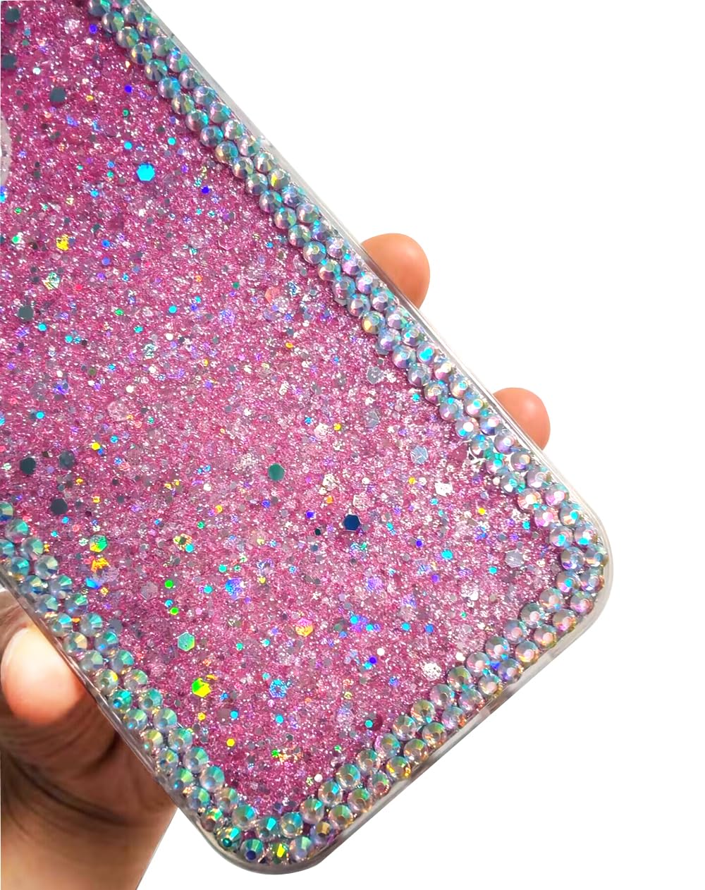 Sparkly Pink Glitter Case for LG Stylo 6 - Cute Bling Shockproof Protective Cover with Anti-Scratch Soft TPU | Perfect Gift for Women & Girls | Ideal for Everyday Use, Work, School & Travel