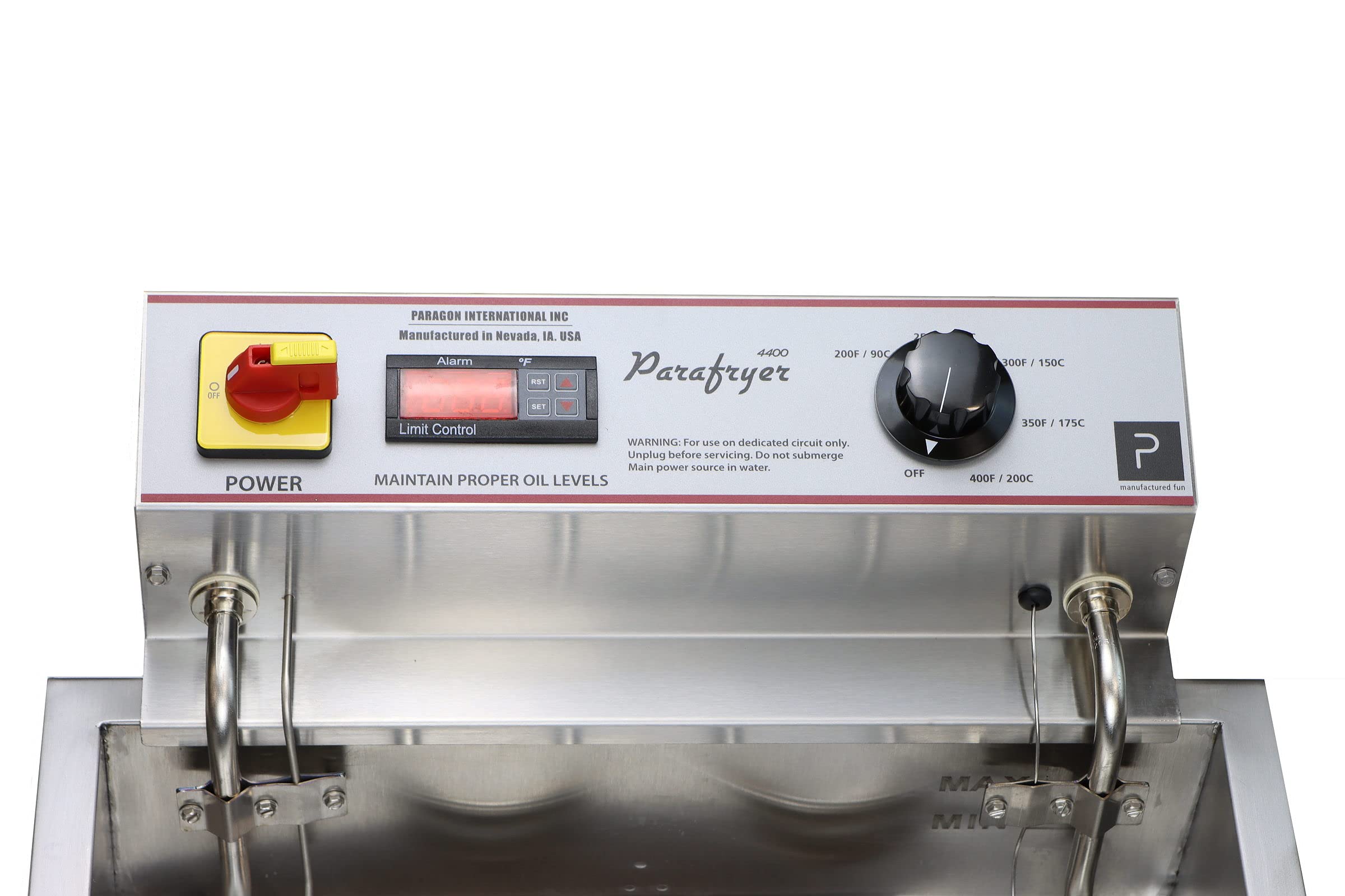 Paragon 4400W Commercial Shallow Pan Funnel Cake Fryer - 240V Heavy Duty Electric Deep Fryer for Fairs, Carnivals & Food Trucks (Model 91520)