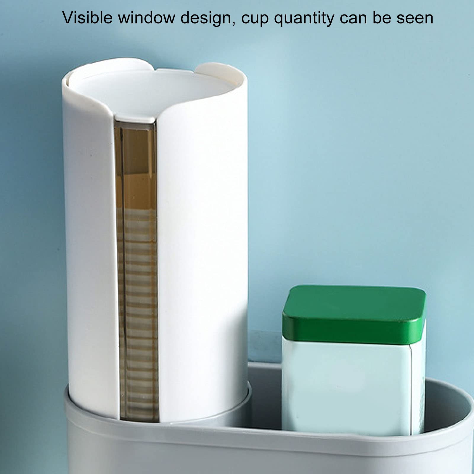 Zerodis Disposable Cup Dispenser - Wall Mounted Plastic/Paper Cup Holder for Water Coolers (White) | Perfect for Offices, Break Rooms & Home Use