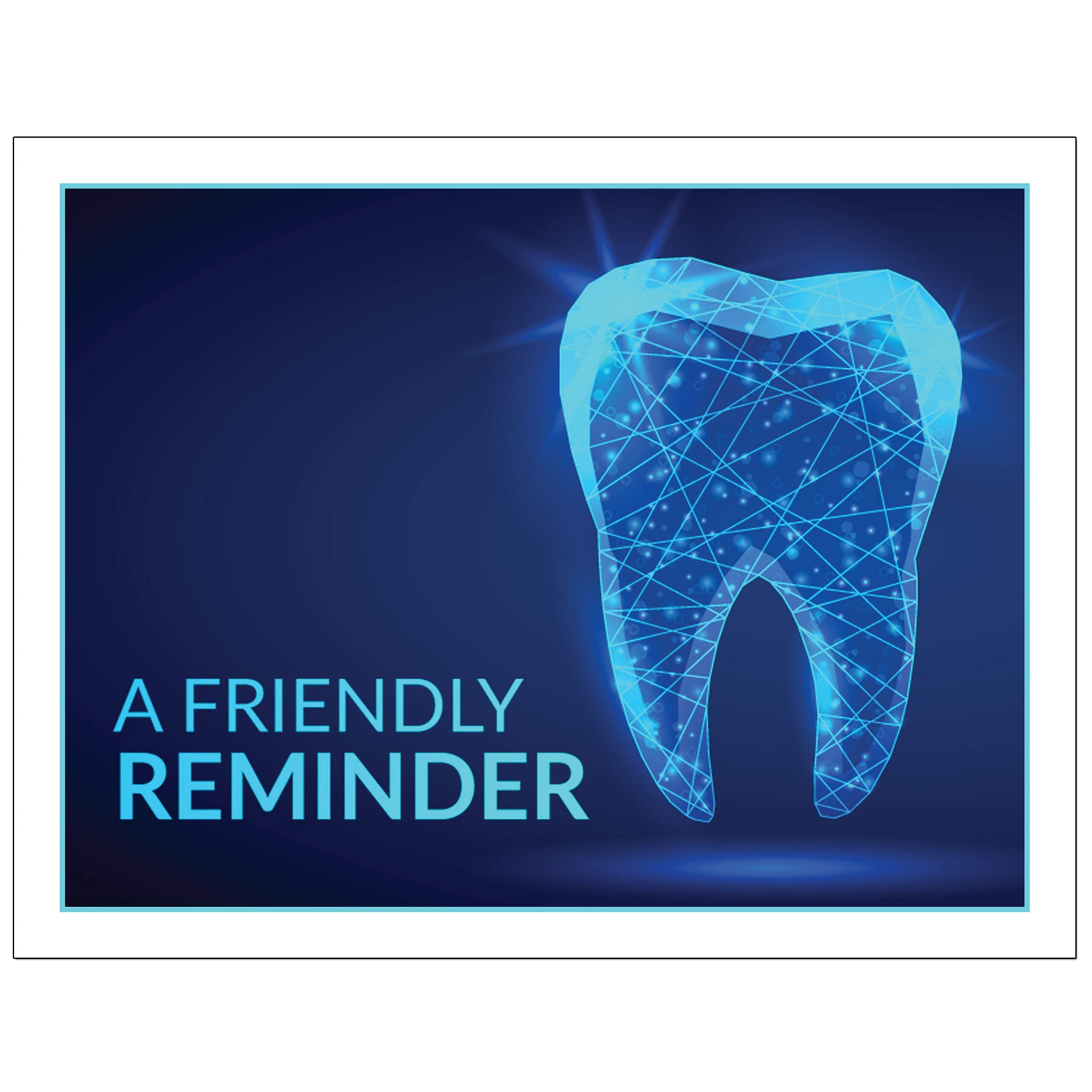 Custom Dental Laser Appointment Reminder Postcards - 1000 Personalized 4.25x5.5