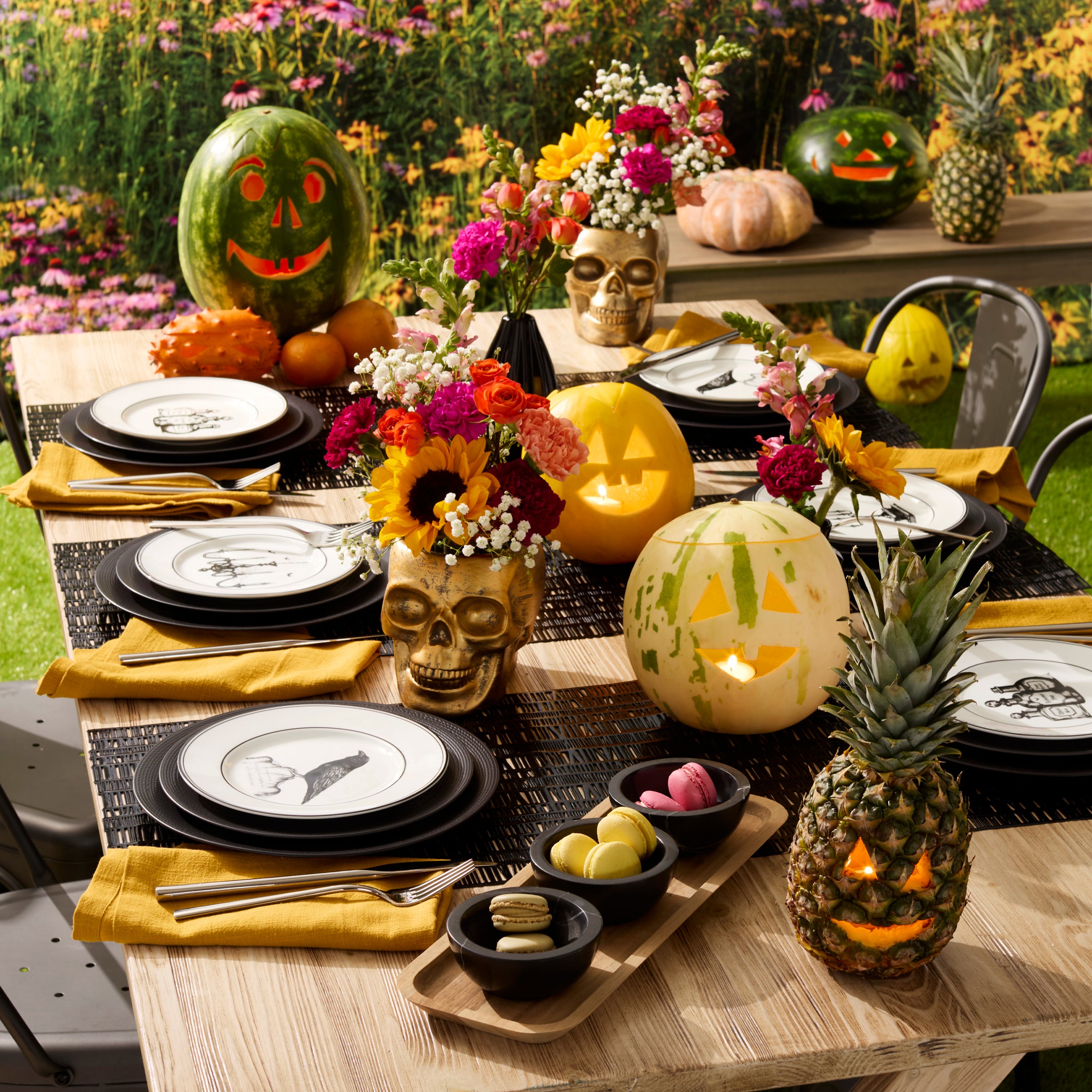 LX Collective Serving Tray with 3 Removable Dip Bowls - Perfect for Entertaining, Charcuterie Boards & Party Snacks