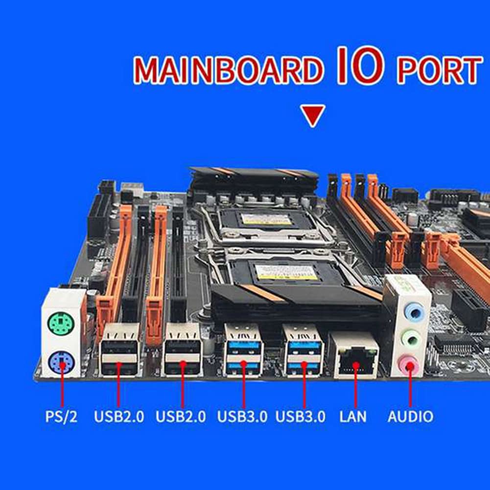 Lanlousy X99 Dual CPU Motherboard LGA2011 - DDR4 ECC Memory Support with 2x Xeon E5-2609 V3 CPUs & 4GB 2133MHz RAM - Server Workstation Replacement Parts Kit for High-Performance Computing, Data Centers, and 3D Rendering Workstations