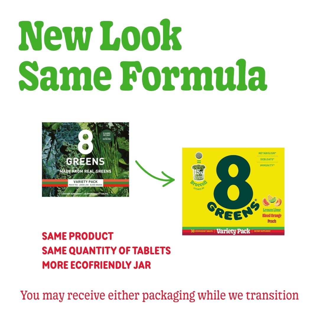 8Greens Supergreens Effervescent Tablets - Organic Superfood with Aloe Vera, Spirulina & Chlorella | Boosts Metabolism, Immunity & Focus | 30 Servings | Perfect for Daily Wellness, Detox & Energy Support
