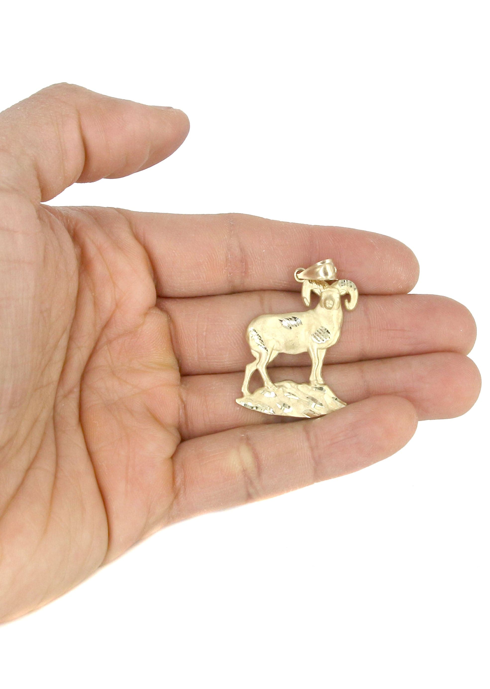 10K Yellow Gold Ram Necklace - 13.8 Grams Solid Gold Zodiac Pendant for Men & Women | Perfect for Birthday Gifts, Anniversary Presents & Spiritual Jewelry