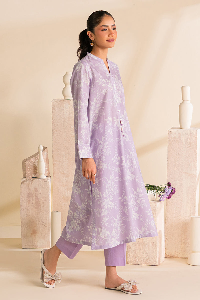 MAUVE DREAM 3 PC PRINTED LAWN SUIT for Women - Floral Embroidered Cotton Outfit for Summer, Parties & Weddings - Elegant Pakistani Fashion Dress Set