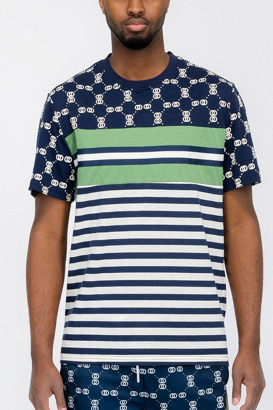 Chain Link Print Short Sleeve T-Shirt for Men & Women - Trendy Graphic Tee for Casual Wear, Street Style, and Summer Outfits
