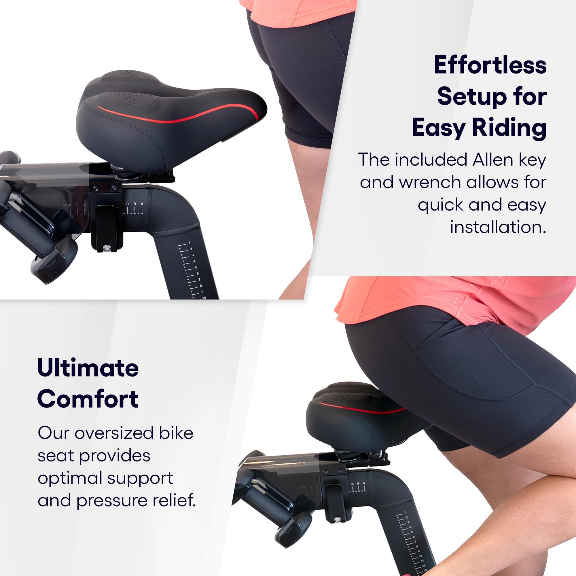 TrubliFit Replacement Seat for Peloton Bike & Bike+ - Extra Wide Comfortable Bike Saddle for Indoor Cycling - Perfect for Home Gym Workouts & Spin Classes