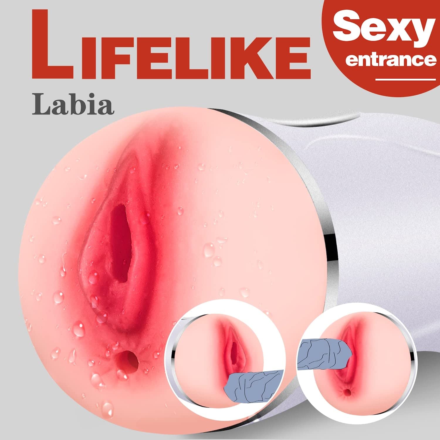 Realistic 2-in-1 Male Masturbator with Suction & Thrusting Motion - Ultra Realistic Vagina & Anal Dual Channel Design for Men's Pleasure | Adult Sex Toy for Relaxation & Massage | Perfect for Solo Play & Couples Foreplay