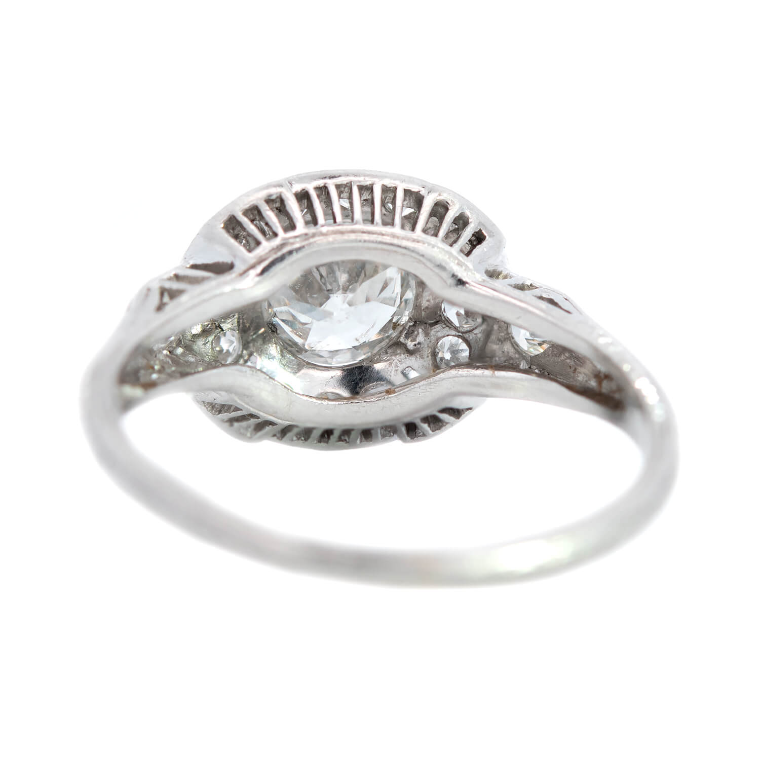 Art Deco Platinum Diamond Engagement Ring 0.55 Carat Total Weight - Vintage Wedding Band for Proposal, Anniversary & Special Occasions