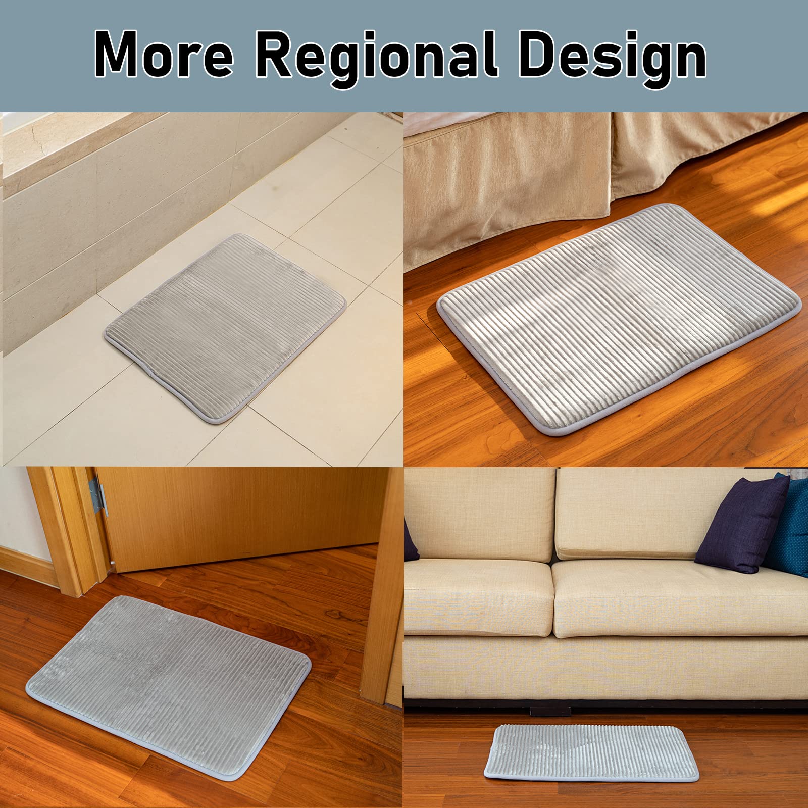 Premium Thick Memory Foam Bath Mat - Ultra Soft & Absorbent Non-Slip Bathroom Rug - Quick Dry Machine Washable Floor Mat for Bath, Shower, Kitchen & Bathtub - Perfect for Wet Floors & Cold Mornings