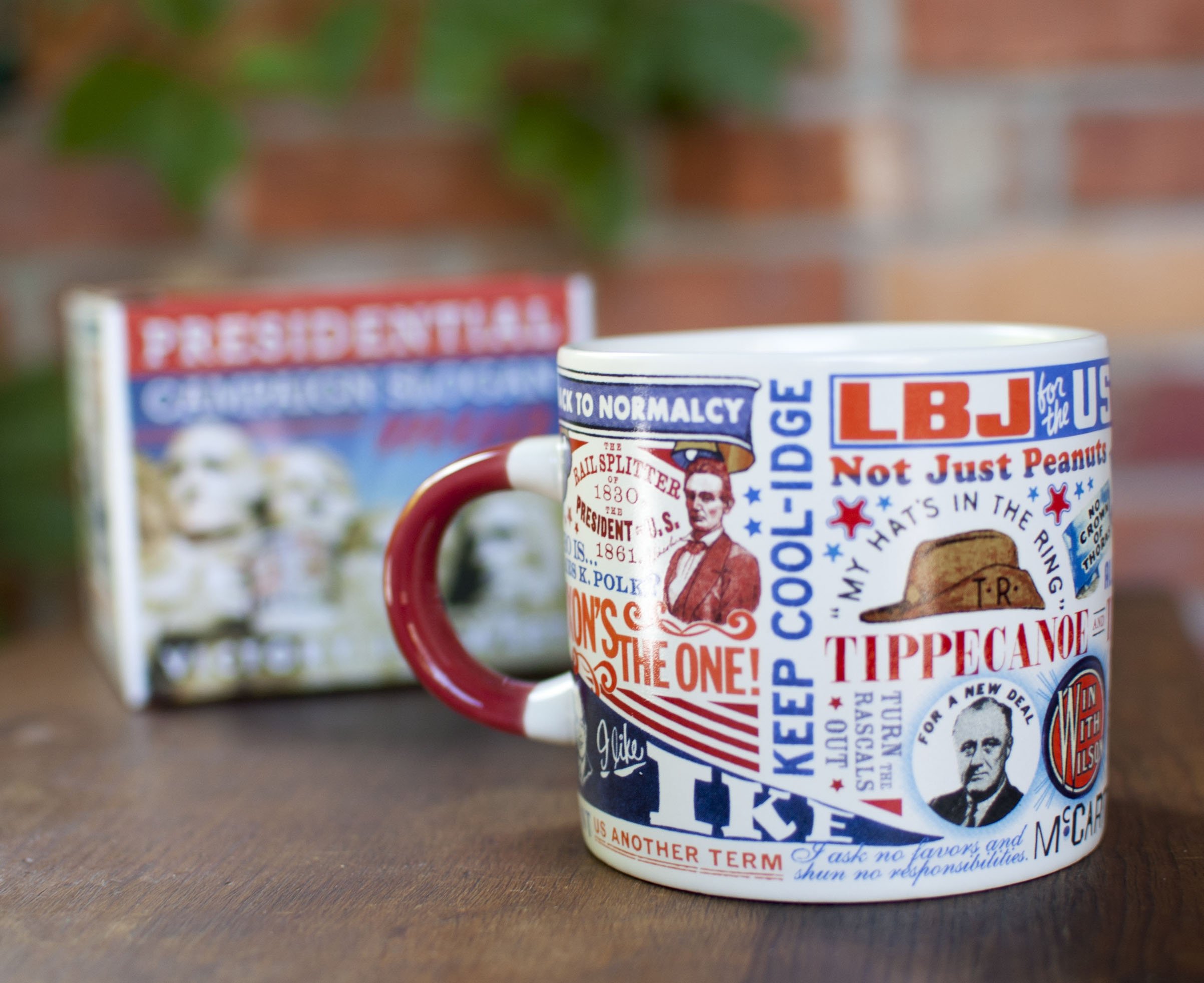 Unemployed Philosophers Guild Presidential Slogan Coffee Mug - 14 oz Ceramic Travel Mug with Historic Campaign Slogans from 'Tippecanoe and Tyler Too' to 'Yes We Can' - Fun Gift Box Included - Perfect for Office Use, Political Enthusiasts & History Lovers