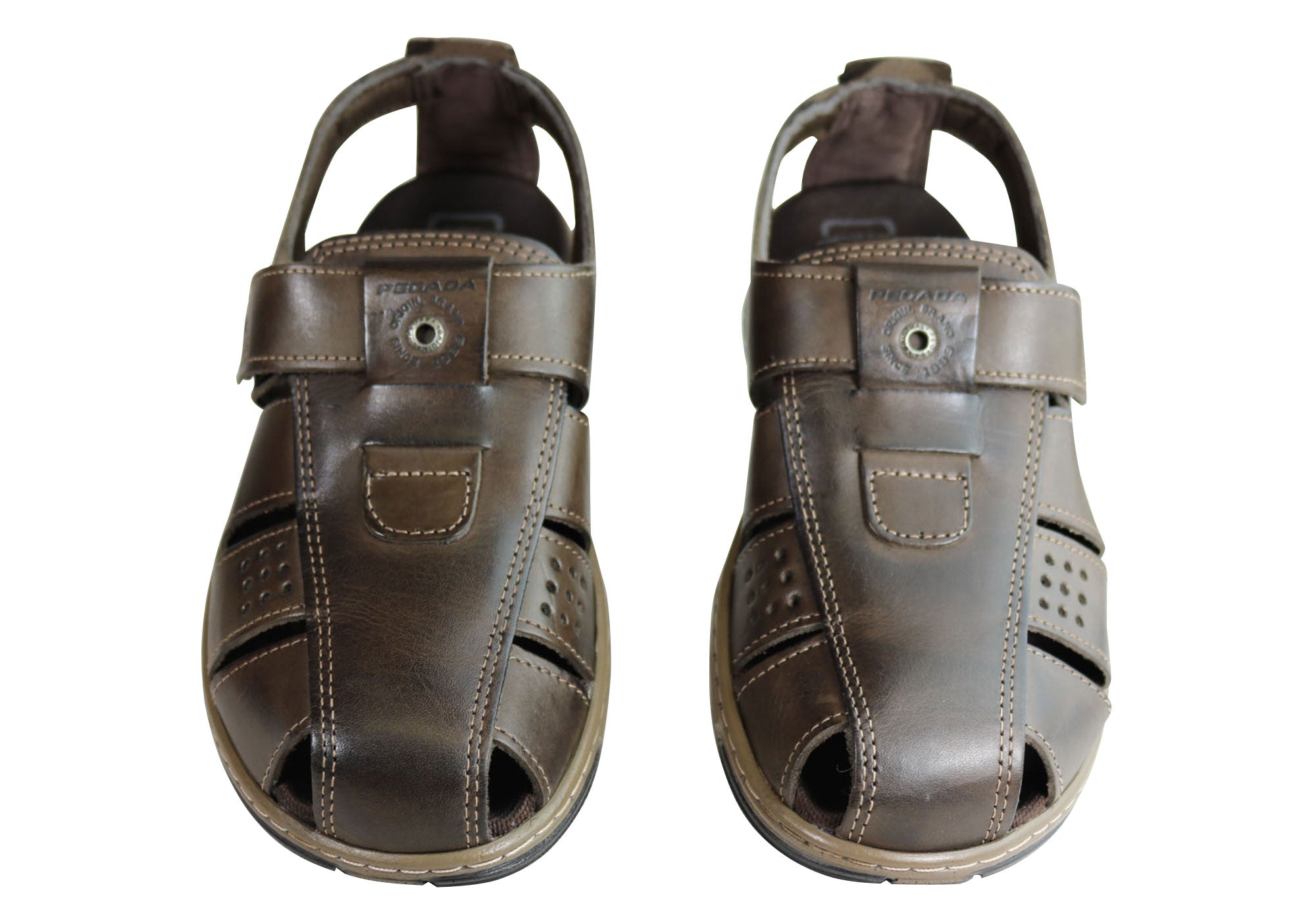 Premium Kent Men's Leather Sandals with Cushioned Comfort - Handcrafted in Brazil - Perfect for Beach, Travel & Summer Outdoor Activities