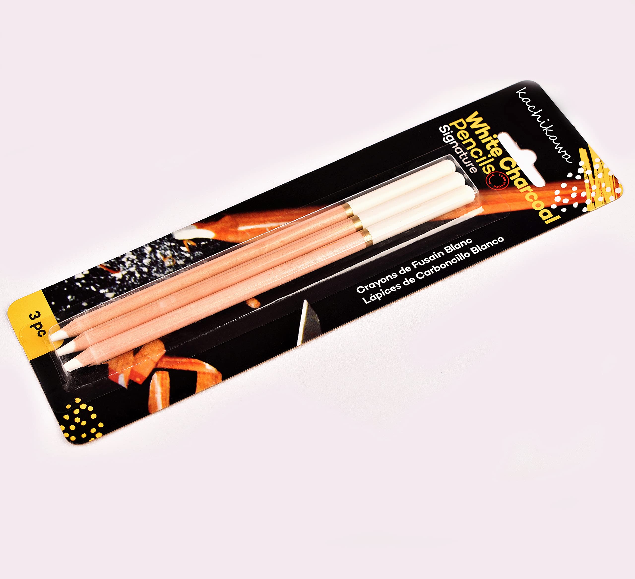 White Sketch Pencils for Drawing & Highlighting - 3 Pack Set - Perfect for Artists, Students & Office Use