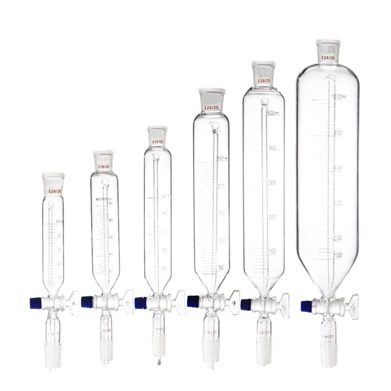 50ml Pressure Equalizing Dropping Funnel with Graduation - 19/26 & 24/29 Joints, High Temperature Resistant Borosilicate Glass Lab Funnel for Chemistry Experiments, Essential for Precise Liquid Transfer in Laboratories (Pack of 1)