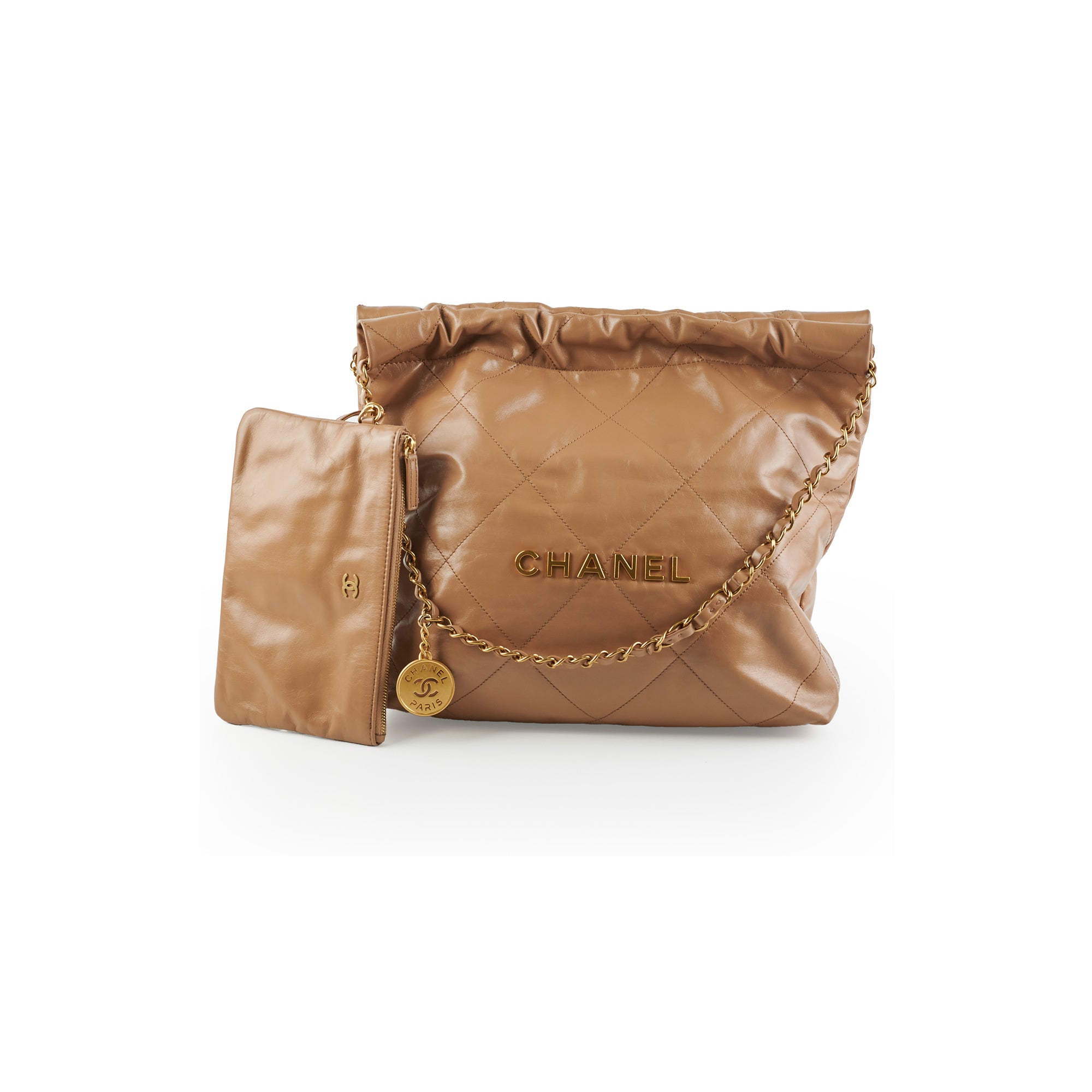 Chanel 22 Small Beige Lambskin Leather Handbag - Luxury Designer Crossbody Bag for Women | Perfect for Date Night, Office & Special Occasions