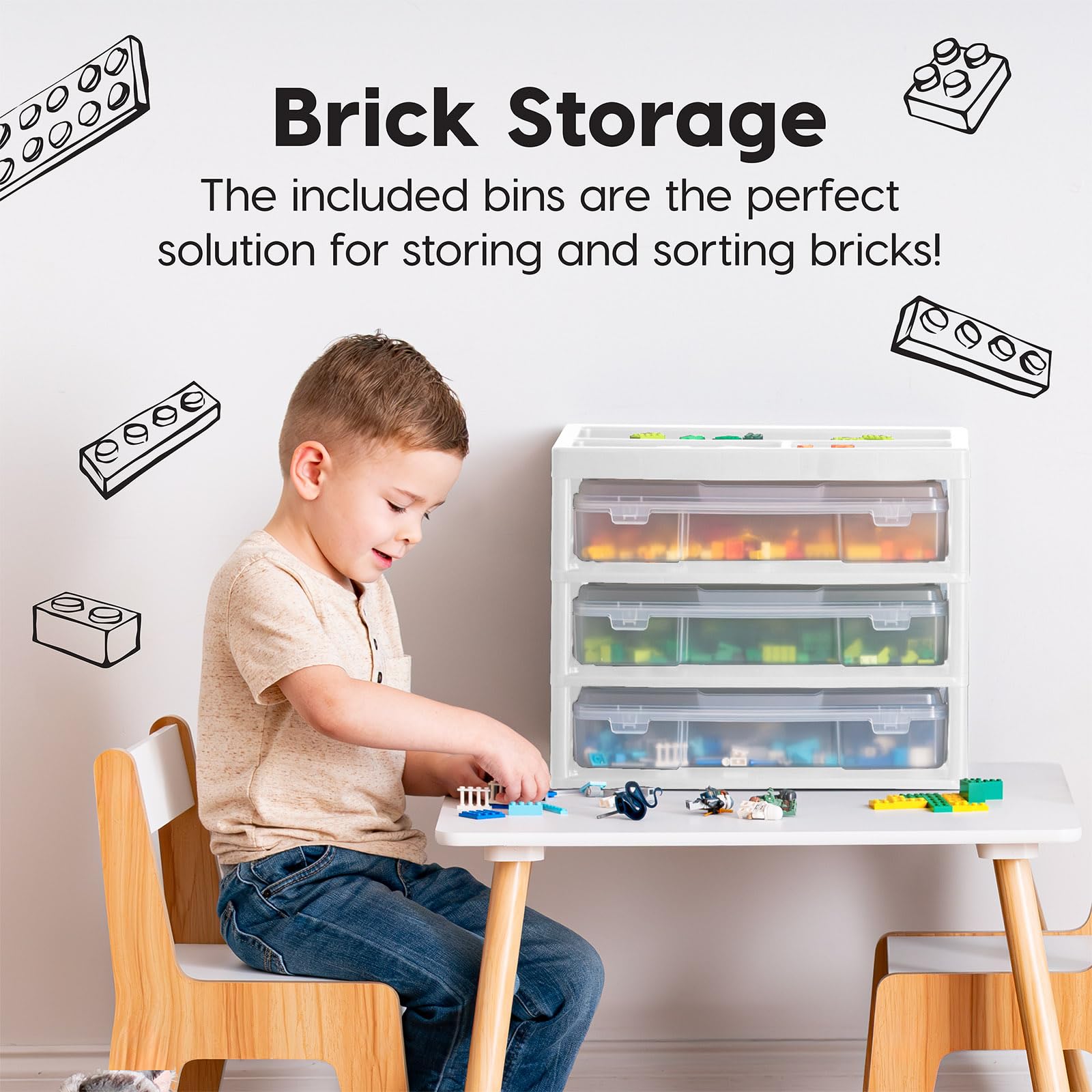 IRIS USA 3-Tier Scrapbook Storage Organizer with Handle - Holds 12