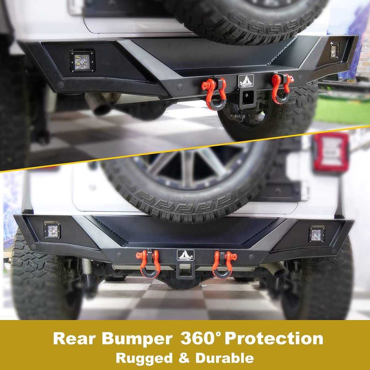 NIXON OFFROAD Rear Bumper Combo for 2018-2025 Jeep Wrangler JL & JLU - 2