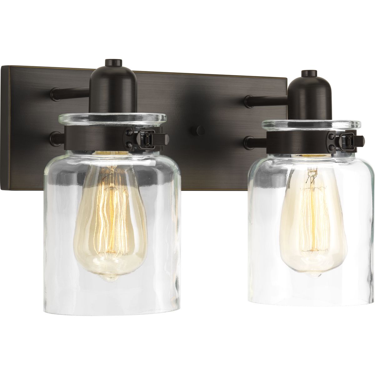 Calhoun Collection 2-Light Clear Glass Bathroom Vanity Light Fixture - Perfect for Modern Bathroom Makeovers & Spa-Like Ambiance