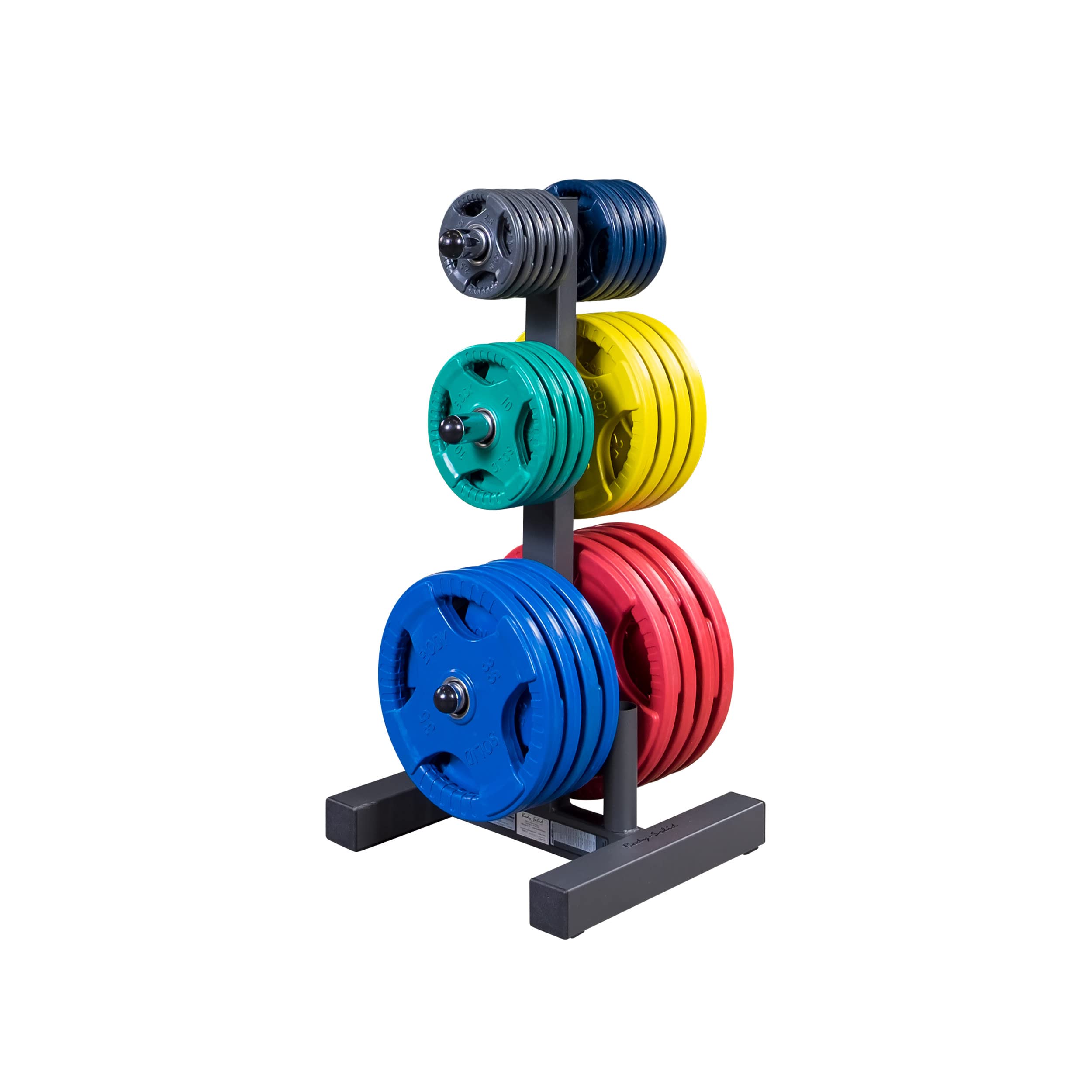 Body-Solid (WT46) 6-Post Olympic Weight Tree & Bar Holder - Heavy Duty Plate Rack & Weight Storage Stand for Home Gym - 1000 lb Capacity - Perfect for Weightlifting, CrossFit & Strength Training