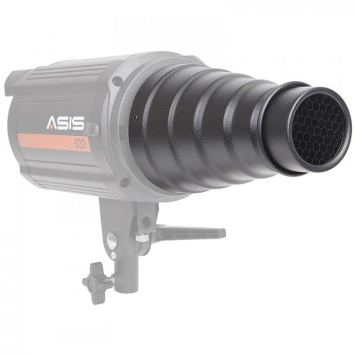 Asis Snoot with Grid & Gels for S Mount - Professional Photography Lighting Accessory for Studio, Portrait, and Product Shoots
