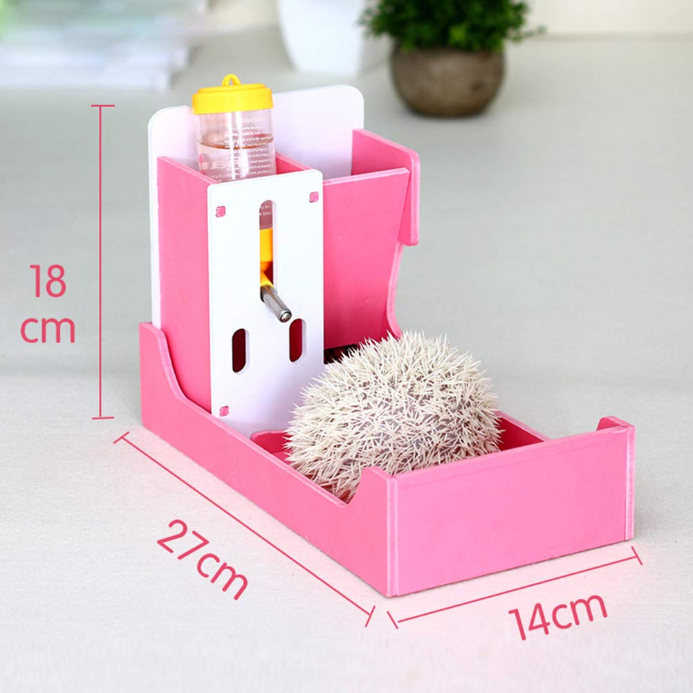 POPETPOP Pet Food & Water Bottle for Small Animals - Dwarf Hamster, Guinea Pig, Gerbil - Leak-Proof Hydraflask Design with Food Dish - Pink Triple Pack | Perfect for Cage Accessories, Travel & Outdoor Use