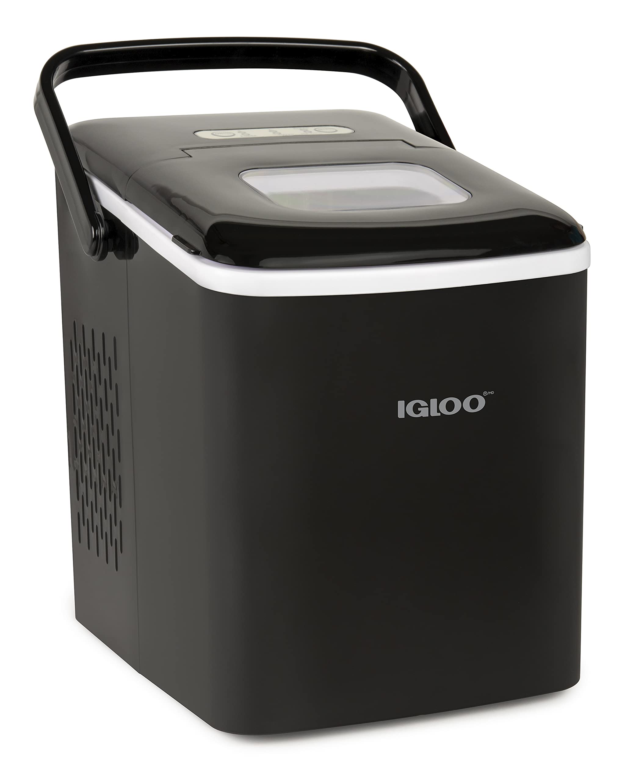 Premium Igloo Self-Cleaning Countertop Ice Maker Machine - 26 lbs./24H, Fast 6-8 Minute Ice Production, Portable with Handle & Includes Ice Scoop/Basket - Perfect for Home, Office, Parties & Outdoor Activities