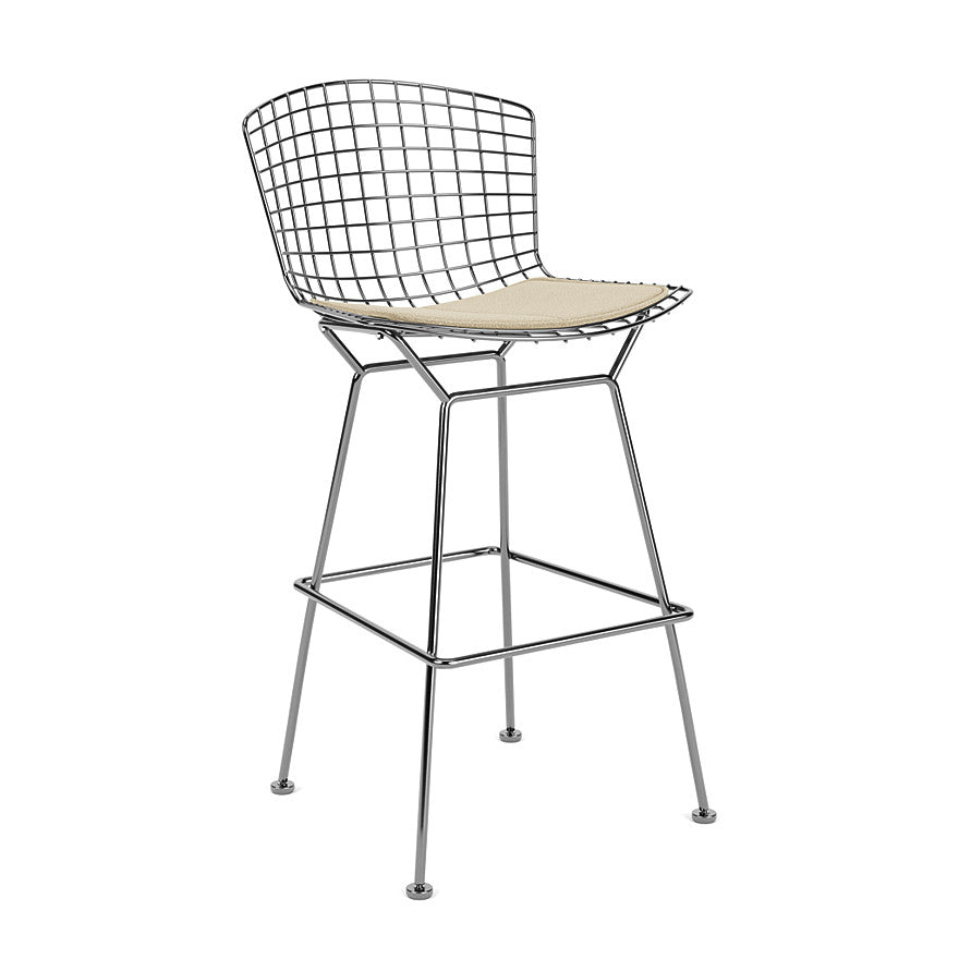 Bertoia Bar Stool - Modern Chrome Bar Stool with Diamond Pattern Seat - Perfect for Kitchen Island, Breakfast Nook & Home Bar Decor