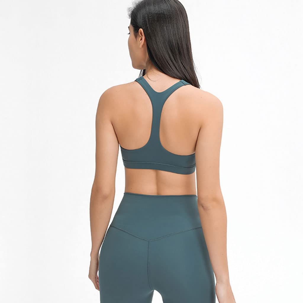 HSQMA Women's Sports Bra Tank Top - Medium Impact Workout Yoga Bra for Running, Fitness & Gym - Sleeveless Crop Top - Green XXXL - Perfect for Yoga, HIIT, CrossFit & Activewear