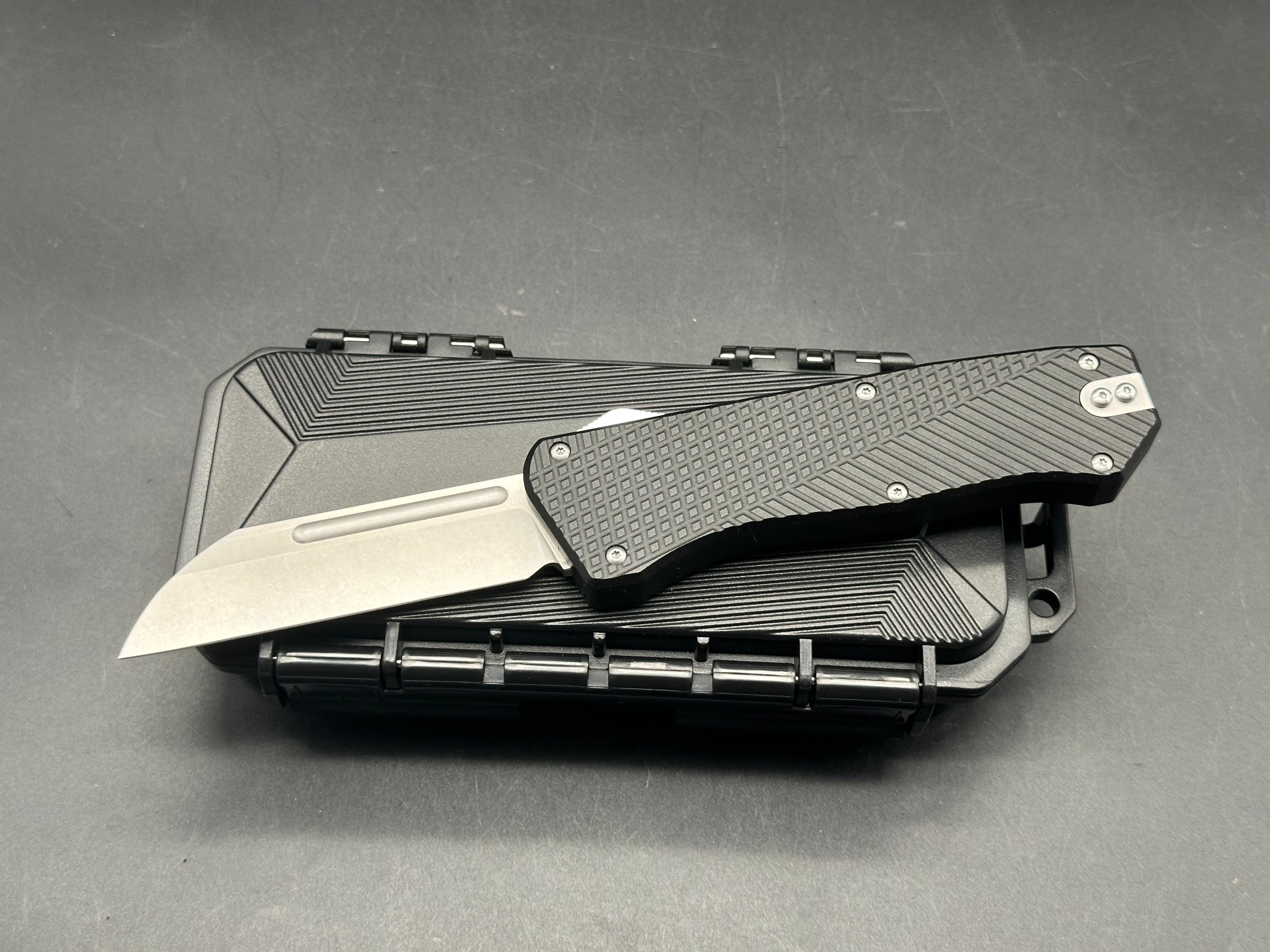 Takcom Bulldog OTF Automatic Knife - M390 Stonewashed Blade - 7.8