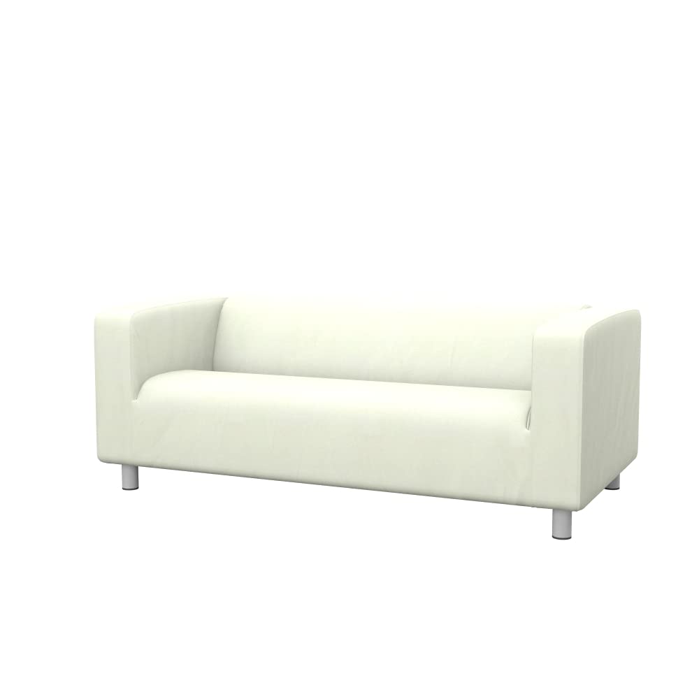 Replacement Compatible Cover for Klippan 2-Seat Sofa - Premium Fabric Eco Leather Creme - Perfect for Living Room, Bedroom & Home Office Furniture Protection