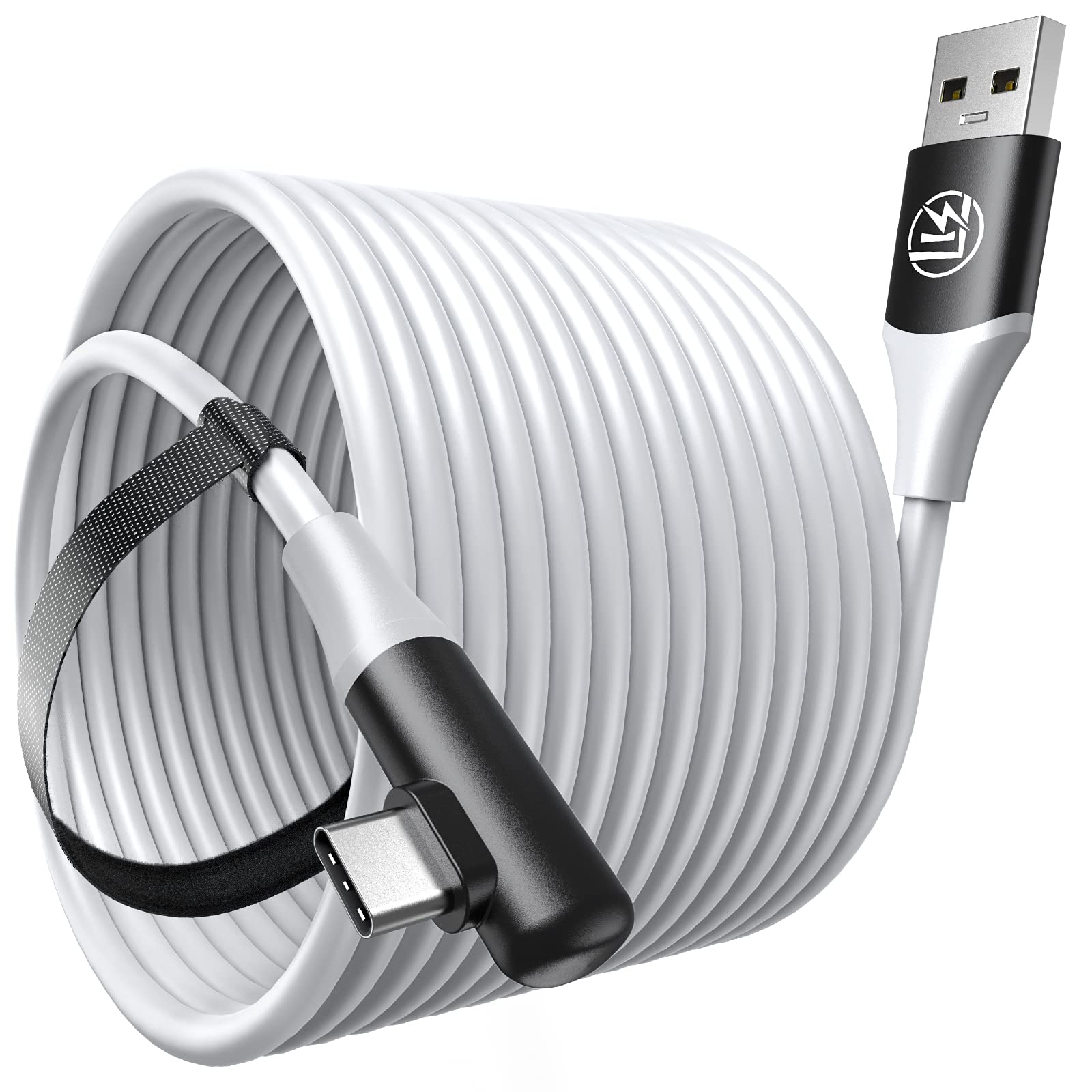LK Link Cable 16 FT - High Speed USB 3.0 to USB C Cable for Oculus/Meta Quest 2/1, PC & Steam VR - Fast Data Transfer & Charging for VR Headsets & Gaming PCs (Grey) - Perfect for Immersive VR Gaming & PC Connectivity