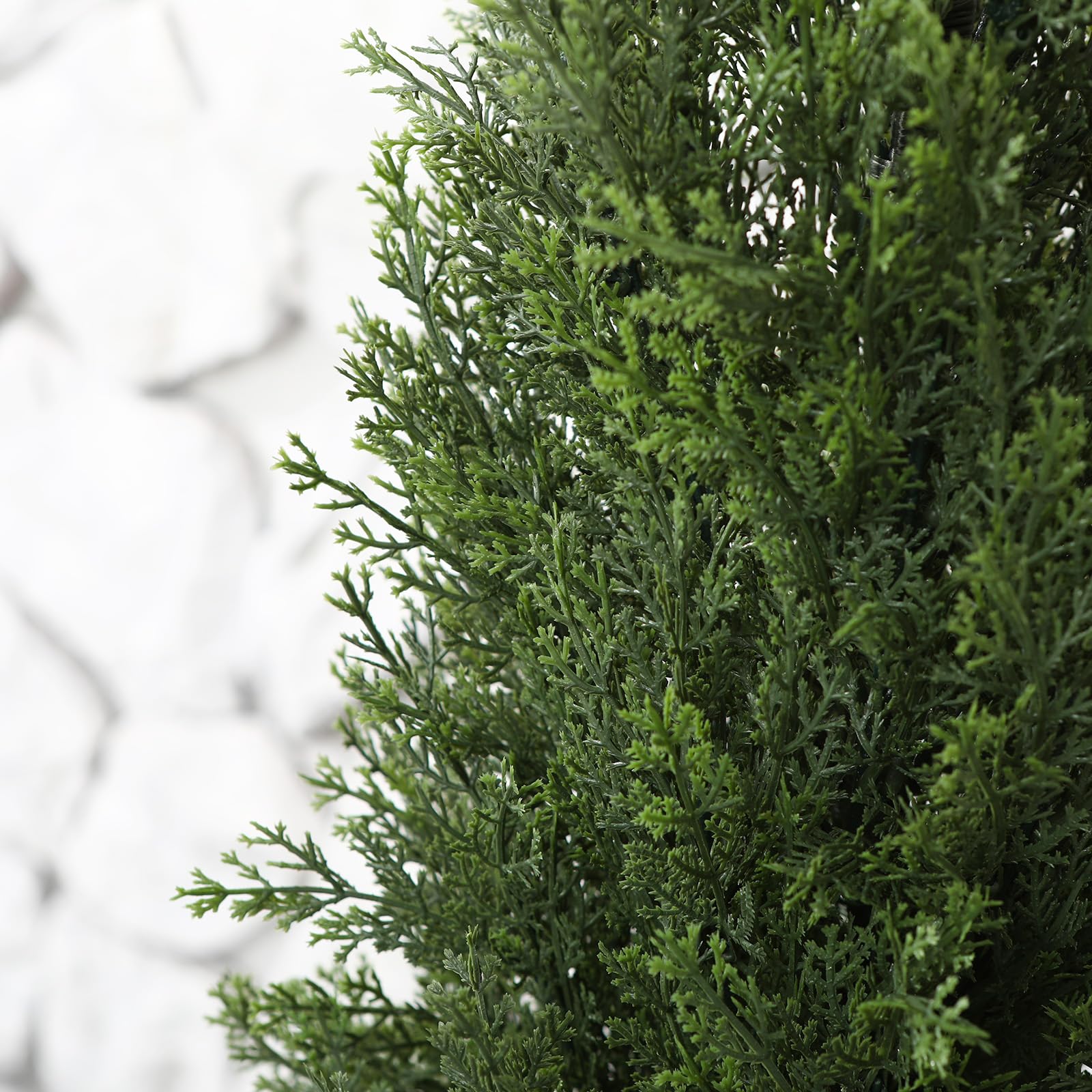 4FT Artificial Cedar Topiary Trees for Outdoors - Set of 2 Potted Fake Cypress Trees, Faux Evergreen Plants for Home, Porch, Garden, and Patio Decor - Perfect for Wedding, Party, and Landscape Design