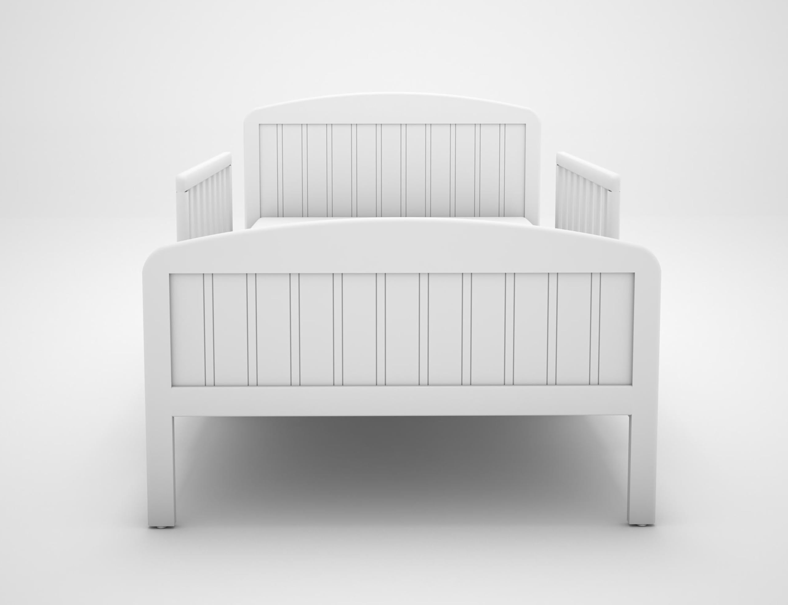 Harrisburg Solid Wood Toddler Bed with Safety Rails - Modern Low Profile Transitional Bed for Kids, Fits Crib Mattress - Perfect for Nursery, Daycare or Small Bedrooms (Warm White)