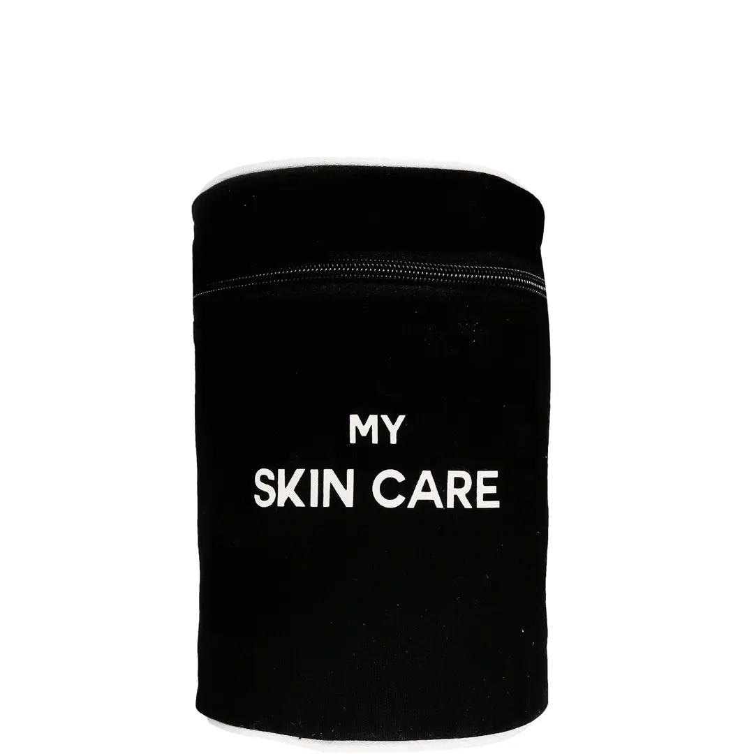 Round Black Travel Skin Care Case - Portable Cosmetic Organizer for Makeup, Toiletries & Skincare Essentials - Perfect for Travel, Gym & Daily Use