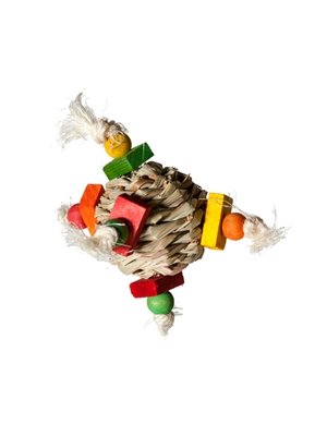 Featherland Paradise Hay Ball Foot Toy for Small Pets - Chew & Play Activity Toy for Rabbits, Guinea Pigs & Hamsters - Perfect for Cage Enrichment & Dental Health
