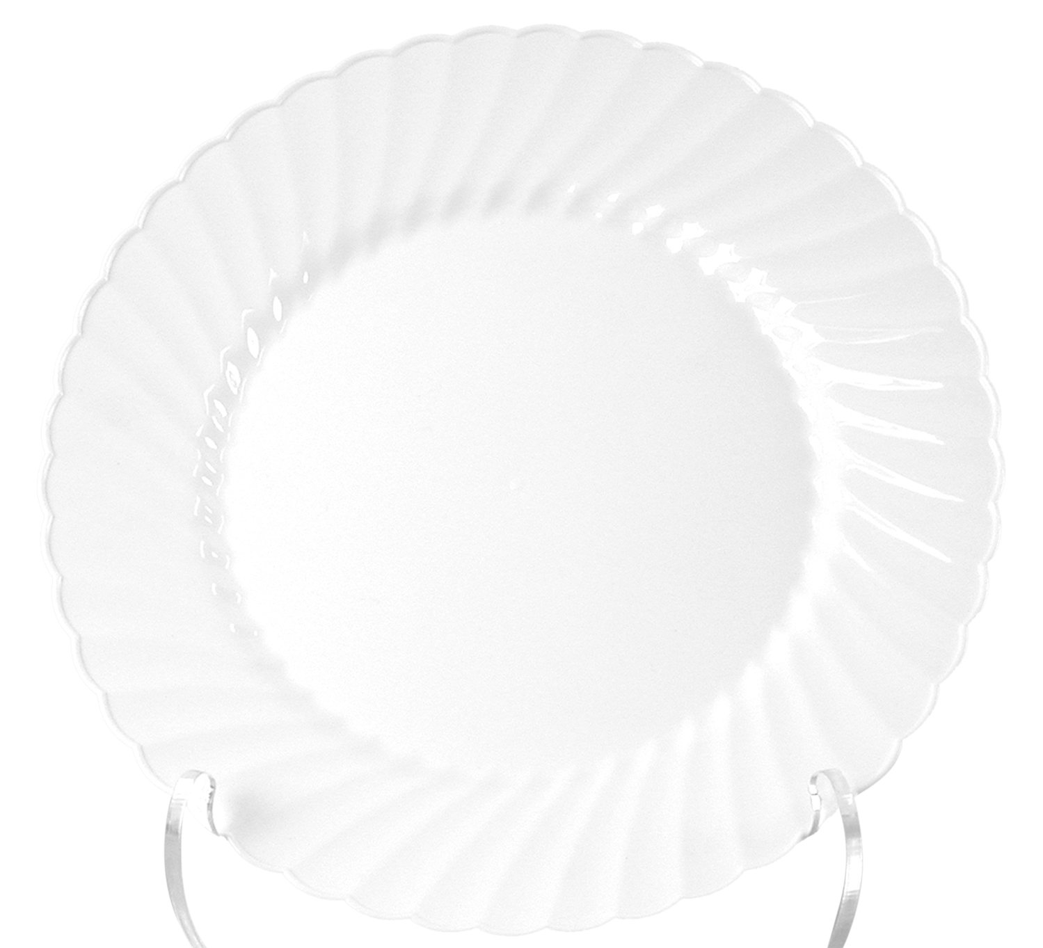Classicware 10.25 Inch White Plastic Dinner Plates - Set of 12, Durable & Lightweight Melamine Plates for Parties, Picnics, Camping & Everyday Use