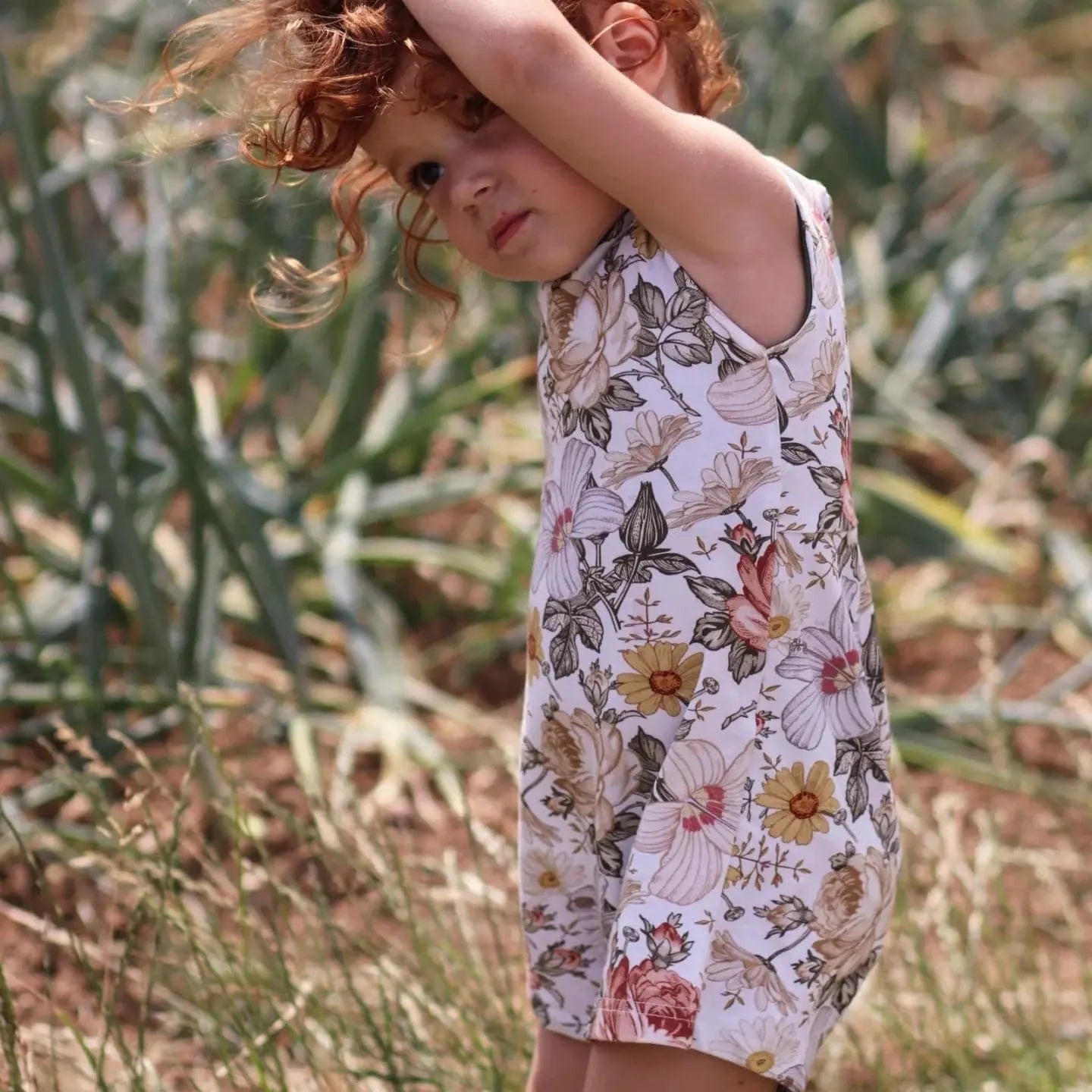 Girl's Floral Print Bow Back Playsuit Romper - Perfect for Summer Outfits, Playdates & Photo Shoots