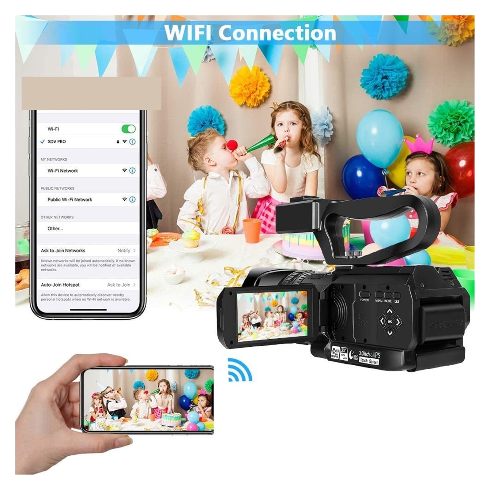 BODORME 64MP 4K Camera with 18X Zoom - Touch Screen Vlog Recorder for YouTube & Streaming